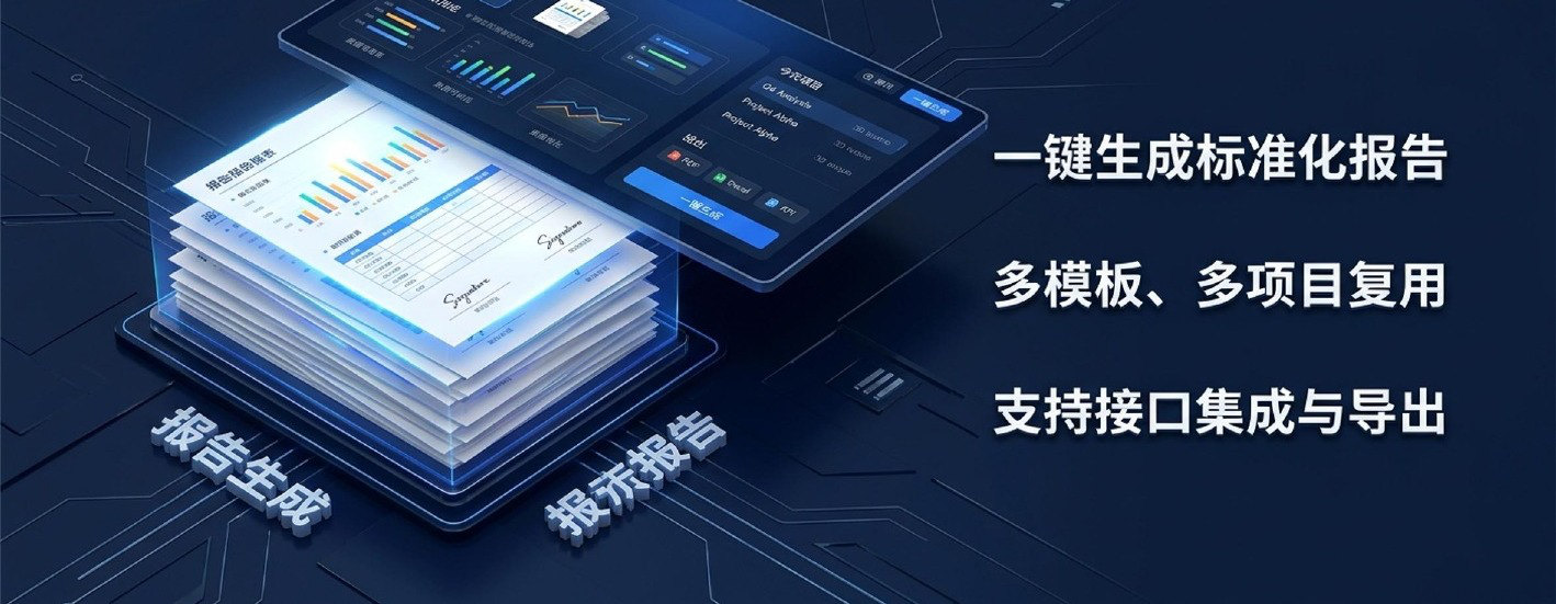 报告生成：多模板多项目复用，接口集成与导出